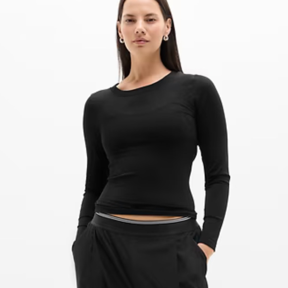 NWT Athleta Renew Seamless Top - Black Womens Medium